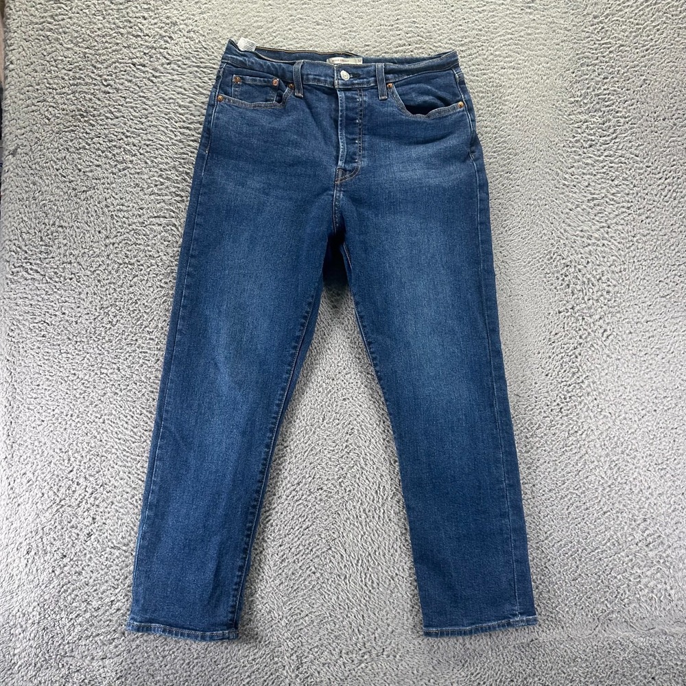 Levi's Wedgie Jeans Womens 32x28 Blue Cotton Denim Straight Button-Fly Stretch